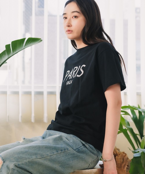 日本未入荷*BLAKELY◇クルーネック ロゴ Tシャツ 半袖 AZUL BY MOUSSY | ネックジャガードロゴ半袖Tシャツ (Tシャツ