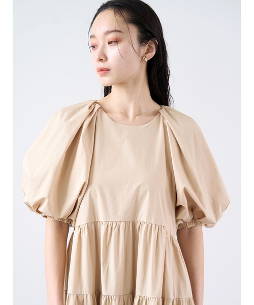 Stylevoice for xxx パフスリーブティアードワンピース Stylevoice for xxx ワンピース 「yuiさんコラボ」パフスリーブ
