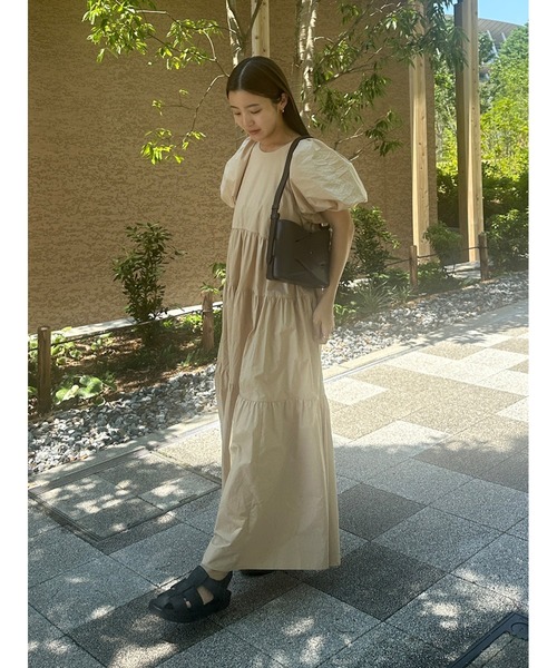 Stylevoice for xxx パフスリーブティアードワンピース Stylevoice for xxx ワンピース 「yuiさんコラボ」パフスリーブ
