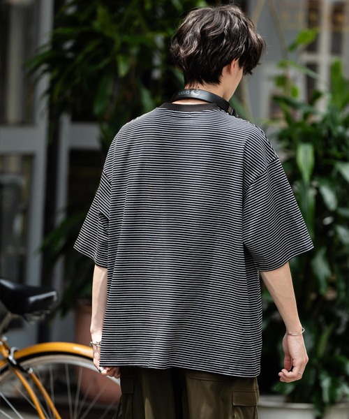 Rocky Monroe tシャツ オーバーサイズマイクロボーダー半袖T