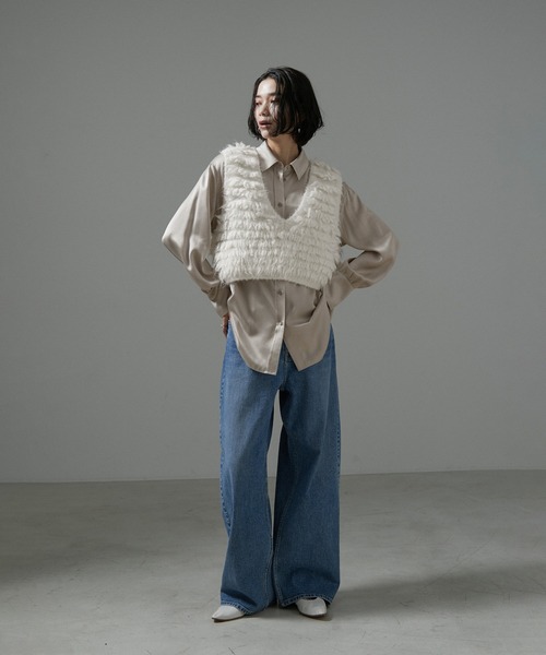 ブラウス シャツ 「24AW」GENTLE SILK シャツブラウス「セットアップ対応」 レディース SALON adam et ropé(サロン アダム エ ロペ) / [24AW]GENTLE