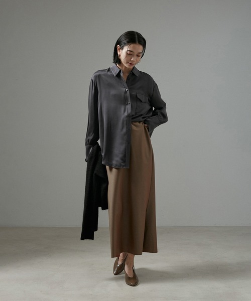 ブラウス シャツ 「24AW」GENTLE SILK シャツブラウス「セットアップ対応」 レディース SALON adam et ropé(サロン アダム エ ロペ) / [24AW]GENTLE