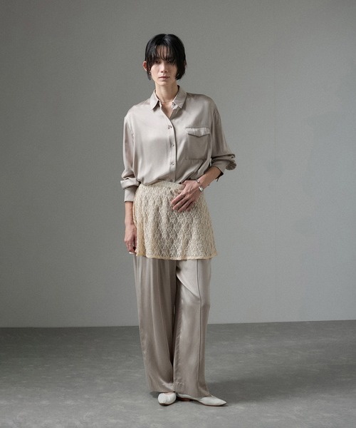 ブラウス シャツ 「24AW」GENTLE SILK シャツブラウス「セットアップ対応」 レディース 24AW]GENTLE SILK シャツブラウス【セットアップ対応】（シャツ