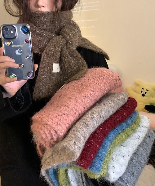 c.u.l マフラー ストール ふわふわ マルチカラー ニットマフラー