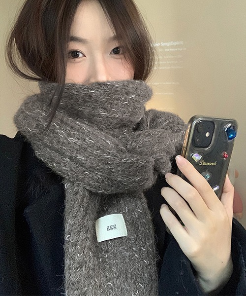 c.u.l マフラー ストール ふわふわ マルチカラー ニットマフラー