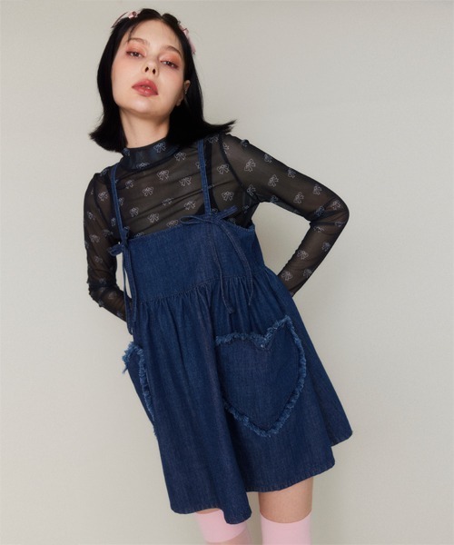 Candy Stripper RIBBON SEE THROUGH トップス レディース