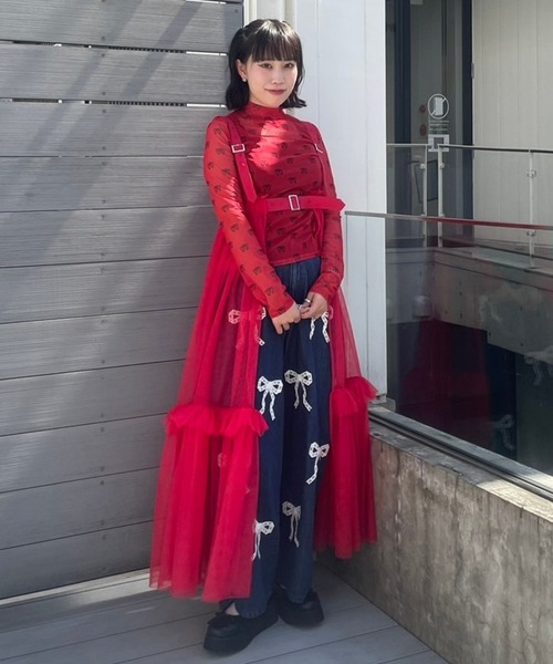 RIBBON SEE THROUGH トップス レディース Candy Stripper RIBBON SEE THROUGH トップス レディース