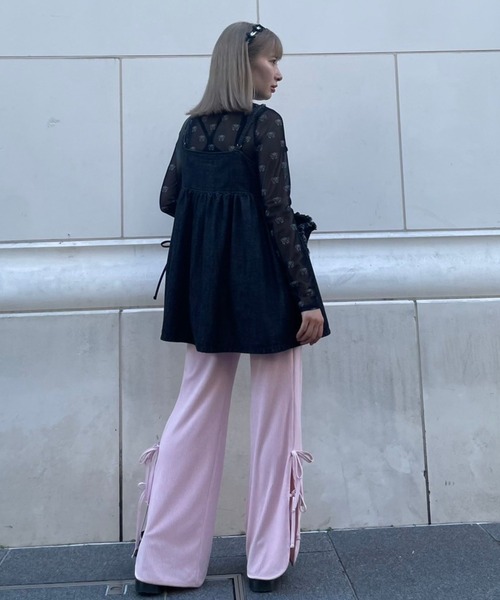 Candy Stripper RIBBON SEE THROUGH トップス レディース