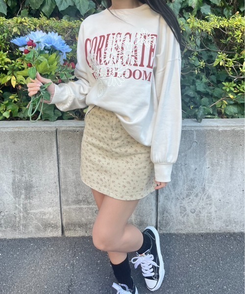 トレーナー スウェット MORE self LOVE logo rhinestone sweat レディース MORE self LOVE トレーナー スウェット logo rhinestone sweat