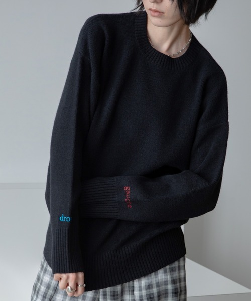 新品未使用　タグ付き　ニットプルオーバー　黒 antiqua（アンティカ） ニット セーター ミックス編み ニットプル