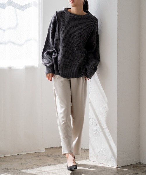 HERG1 【NEW】ワッフルウィンドプルーフセーター・ウィメンズ 新品 VitaFelice（ヴィータフェリーチェ） ニット セーター ワッフル編み