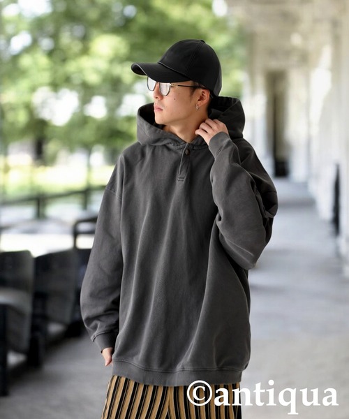 antiqua（アンティカ） パーカー ピグメント裏毛フーディー レディース