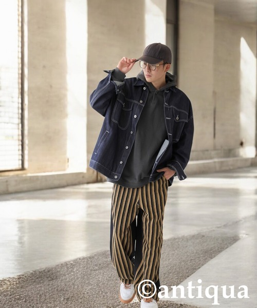 ドデカ　レディース　BLK M antiqua（アンティカ） パーカー ピグメント裏毛フーディー レディース