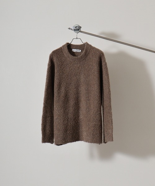 セーター ニット Loop yarn dull color mock neck knit / ループヤーン くすみカラー モックネックニット unis | FUNALIVE