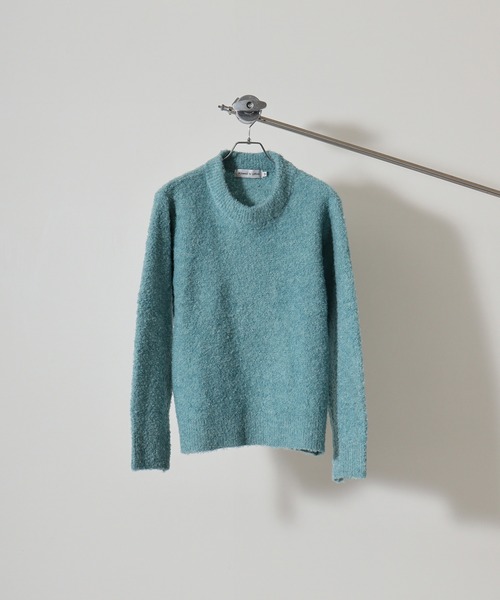 セーター ニット Loop yarn dull color mock neck knit / ループヤーン くすみカラー モックネックニット unis | FUNALIVE | 04