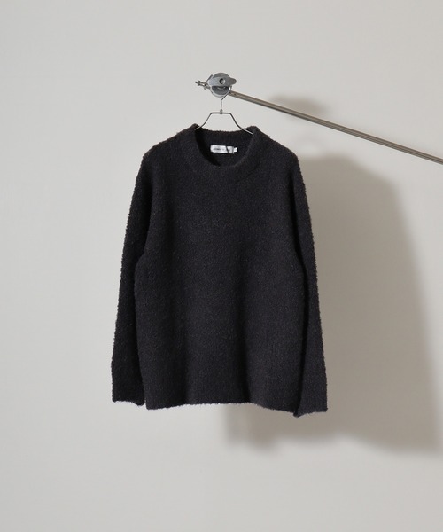 セーター ニット Loop yarn dull color mock neck knit / ループヤーン くすみカラー モックネックニット unis | FUNALIVE | 02