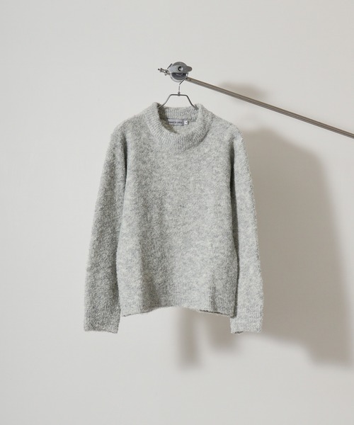 セーター ニット Loop yarn dull color mock neck knit / ループヤーン くすみカラー モックネックニット unis | FUNALIVE | 01