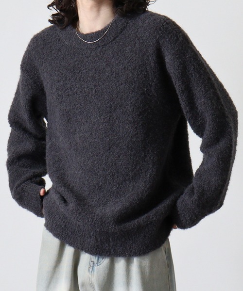 セーター ニット Loop yarn dull color mock neck knit / ループヤーン くすみカラー モックネックニット unis | FUNALIVE | 10
