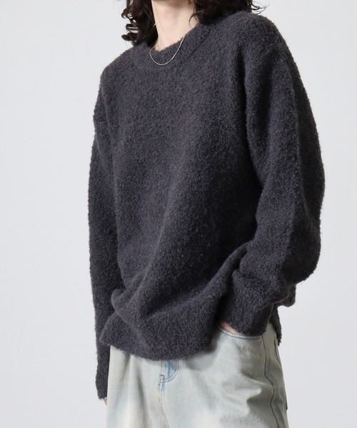 セーター ニット Loop yarn dull color mock neck knit / ループヤーン くすみカラー モックネックニット unis | FUNALIVE | 11