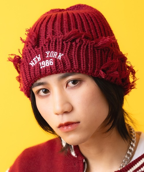 ankoROCK ニット帽 ニットキャップ an meets zakka NEW YORKロゴ