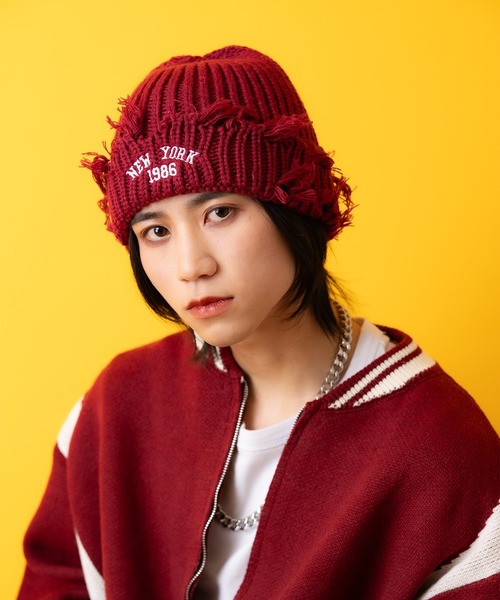 ankoROCK ニット帽 ニットキャップ an meets zakka NEW YORKロゴ