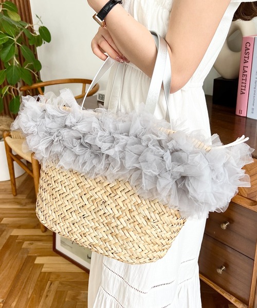 SLOBE  チュールフリルカゴバッグ SLOBE IENA（スローブイエナ）の「SLOBE チュールフリルカゴ