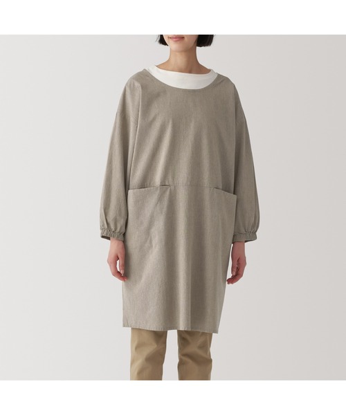 無印良品（MUJI） エプロン 着脱しやすい 割烹着 フリーサイズ