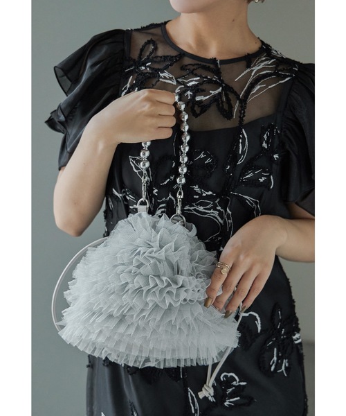 niana（ニアナ） クラッチバッグ パーティーバッグ ラメチュール巾着