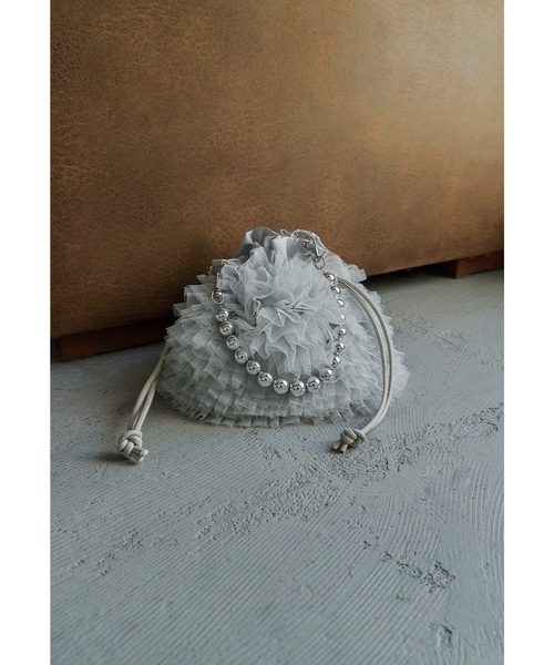 niana（ニアナ） クラッチバッグ パーティーバッグ ラメチュール巾着