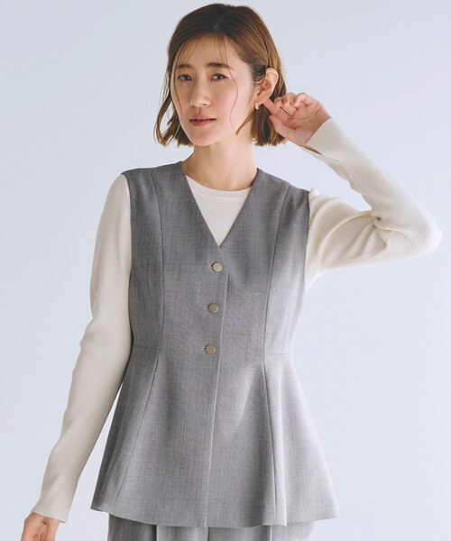grove ベスト ジレ ペプラムジレ レディース : ZOZOTOWN Yahoo