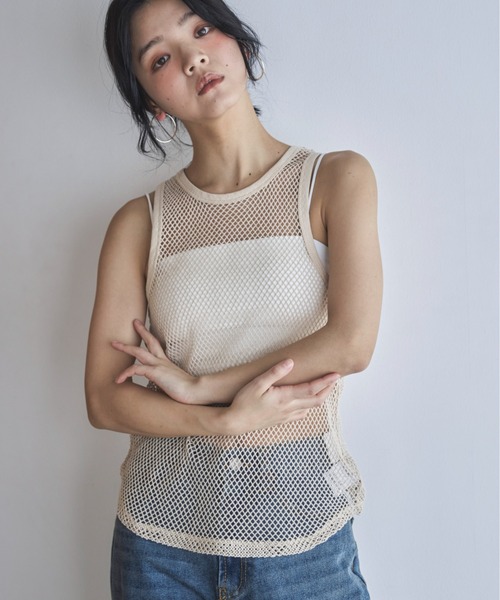 タンクトップ ノースリーブ maturely / フィッシュ ネット タンクトップ レディース BEAMS BOY タンクトップ ノースリーブ maturely / フィッシュ