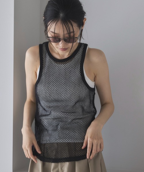 タンクトップ ノースリーブ esse top レディース STYLEMIXER タンクトップ ノースリーブ カップ付きバック