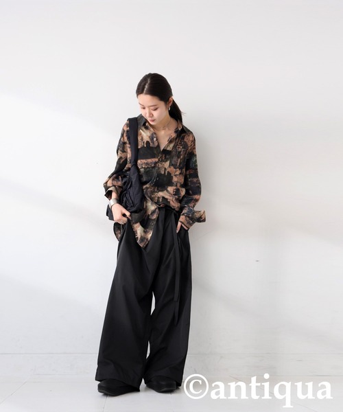 antiqua（アンティカ） パンツ シャンブレーラップパンツ レディース