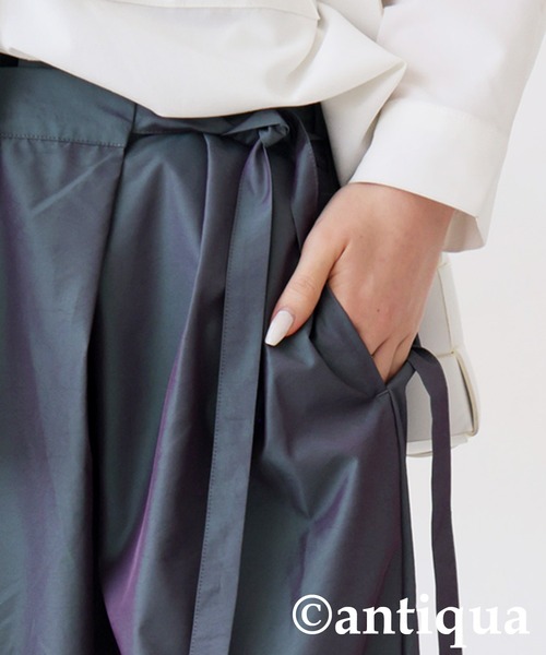 antiqua（アンティカ） パンツ シャンブレーラップパンツ レディース