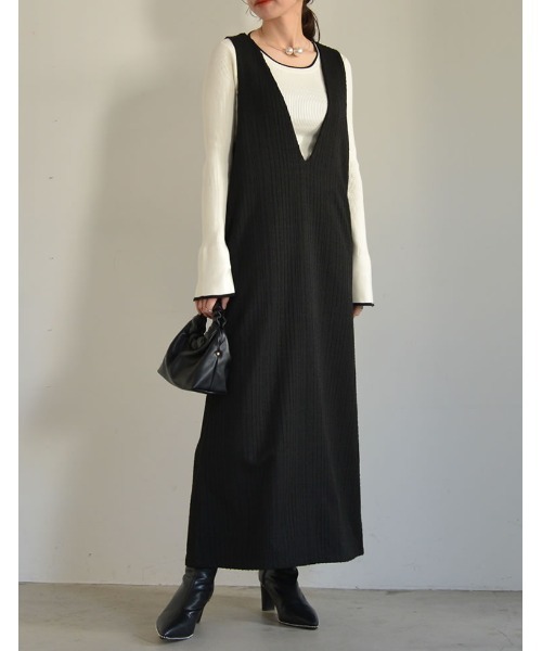 「Re:EDIT」 サロペットスカート SHORT ブラック系その他 レディース_画像4