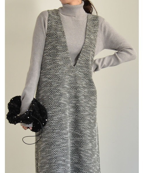 「Re:EDIT」 サロペットスカート SHORT ブラック系その他 レディース_画像6