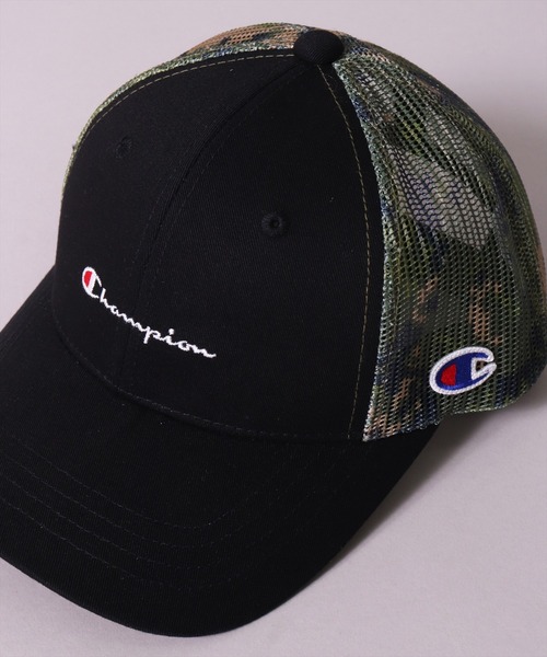 キャップ 帽子 (LF)「Champion」「キッズ」コットン ツイル ＆ デニム ブランドロゴ 刺繍 メッシュキャップ キッズ 子供 男の子 女の子 | Champion | 02