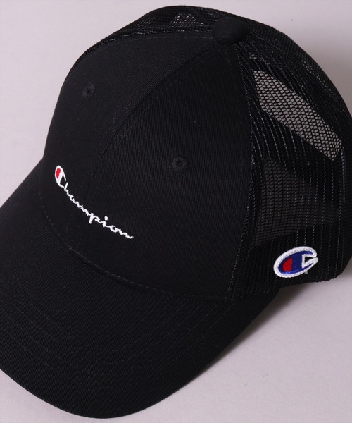 キャップ 帽子 (LF)「Champion」「キッズ」コットン ツイル ＆ デニム ブランドロゴ 刺繍 メッシュキャップ キッズ 子供 男の子 女の子 | Champion