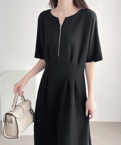 ABITOKYO（アビトーキョー） ワンピース 前後2WAYハーフジップタック