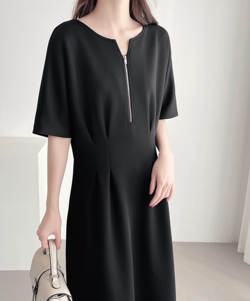 ABITOKYO（アビトーキョー） ワンピース 前後2WAYハーフジップタック