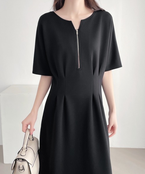 ABITOKYO（アビトーキョー） ワンピース 前後2WAYハーフジップタック