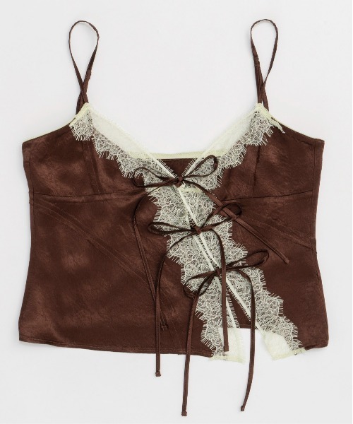 MAISON SPECIAL（メゾンスペシャル） キャミソール Lace Docking Satin