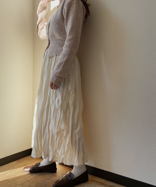 「Reurie'」 ニットカーディガン FREE ピンクベージュ レディース_画像2