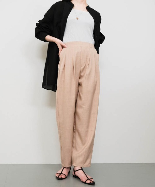 パンツ リネンライクタックカーブパンツ レディース : ZOZOTOWN
