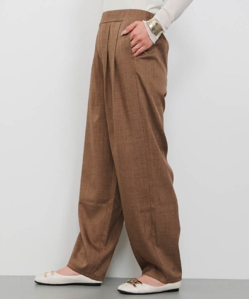 パンツ リネンライクタックカーブパンツ レディース : ZOZOTOWN