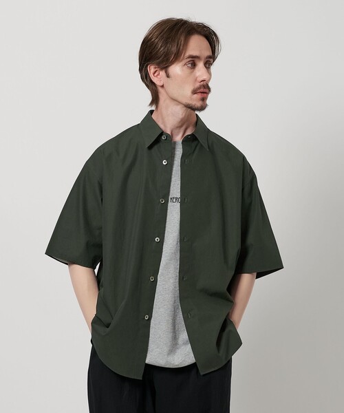 【H】BEAUTY&YOUTH 半袖シャツ コットンシルク 黒 日本製 半袖 夏を飾る半袖シャツ。 | BUYNOW | BEAUTY&YOUTH MEN