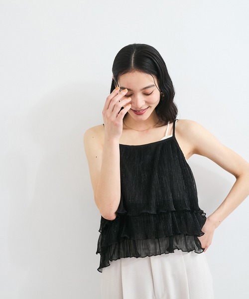 新品 タグ付き エリテ キャミソールビスチェ VIS キャミソール 「WEB限定」「前後2WAY」グリッターフレア