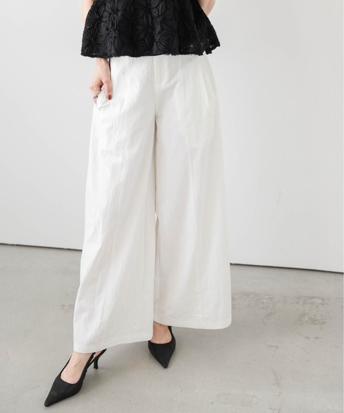 Lajour パンツ 日本製 ワイドツイルパンツ レディース : ZOZOTOWN