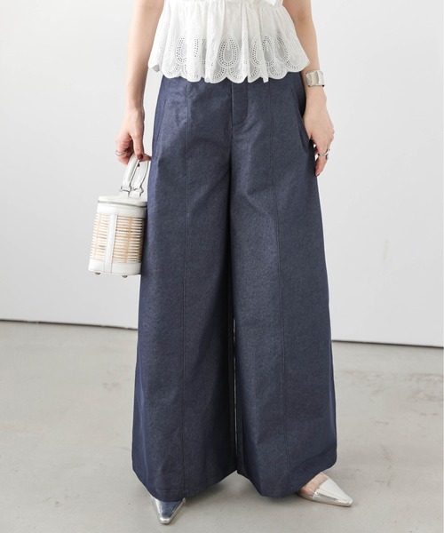 Lajour パンツ 日本製 ワイドツイルパンツ レディース : ZOZOTOWN