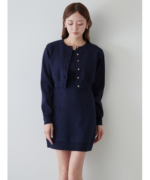 snidel ミニドレス ミニワンピース ネイビー SNIDEL（スナイデル）の「【WEB限定】カラーポイントミニ